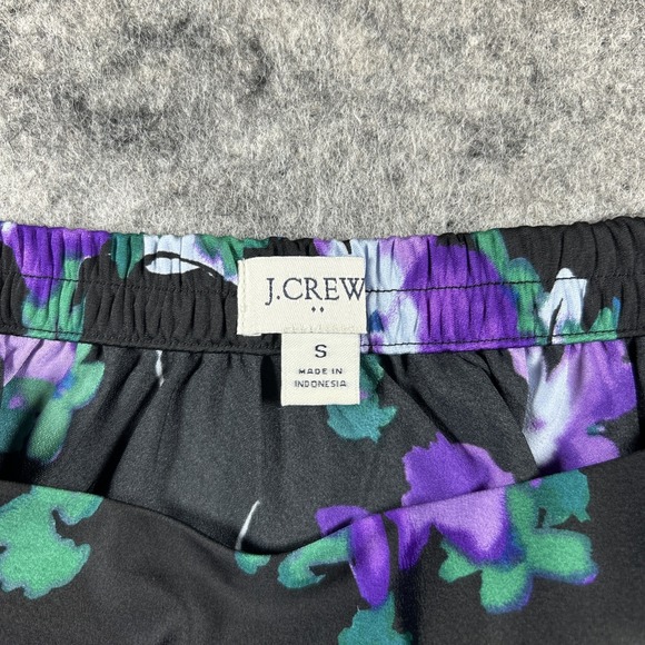 J. Crew Skirt Women's Small Black Floral Print Stretch A-Line Casual Minimalist - Picture 6 of 9